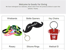 Tablet Screenshot of goodsforgiving.com